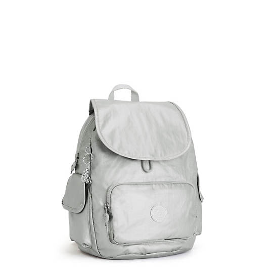 Kipling City Pack Small Metallic Ryggsekk Sølv | NO 1701DF